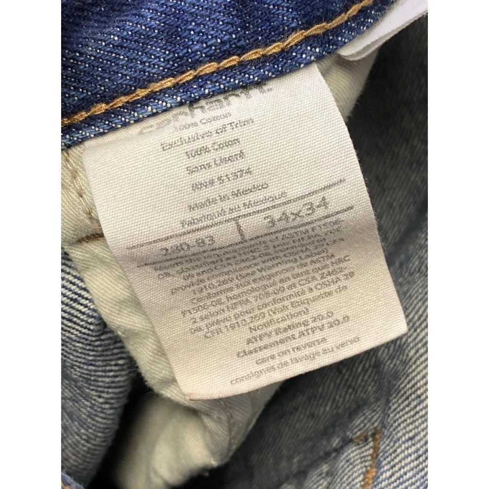 Carhartt FR Flame Resistant 34x34 Blue Denim Straight Leg Work Jeans